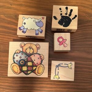 Creative Wooden Stamp Set for Kids - Multicolor